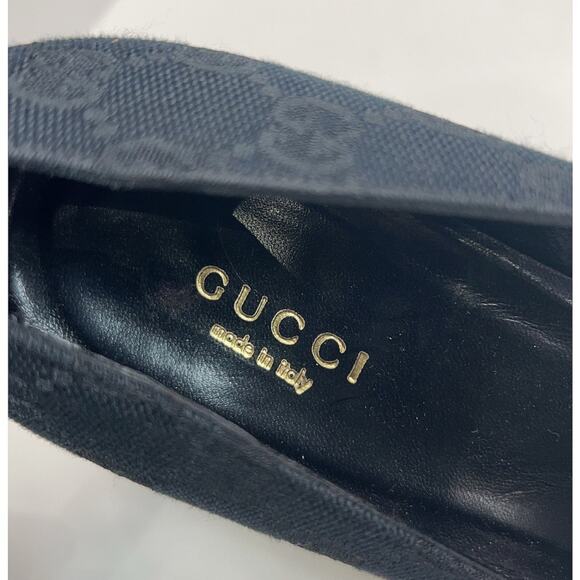 Gucci GG Monogram Canvas Black Platform Heels Classic Design EU 39C Box/Dust Bag - Picture 5 of 9